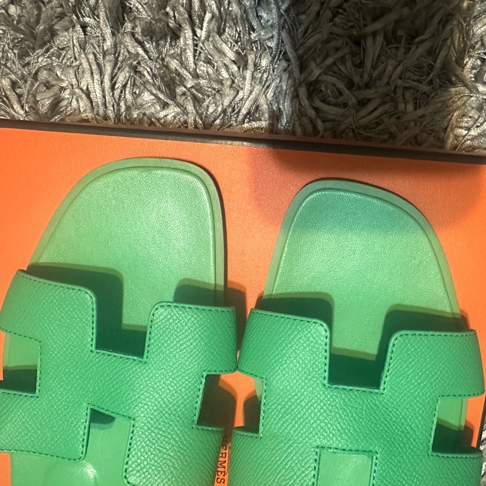 Hermes Oran Sandals vert pomme - Picture 5 of 6